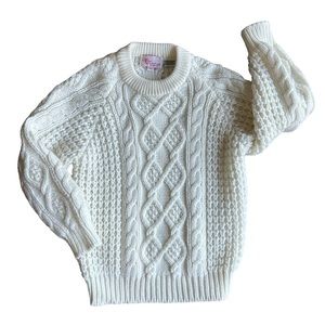 Cozy Vintage Cable Knit Sweater 5 6 Unisex Boys Girls